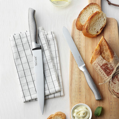 ® Knife Sets,German Stainless Steel Kitchen Knife Block Set with Built-in Sharpener