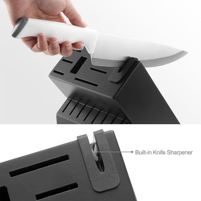® Knife Sets,German Stainless Steel Kitchen Knife Block Set with Built-in Sharpener