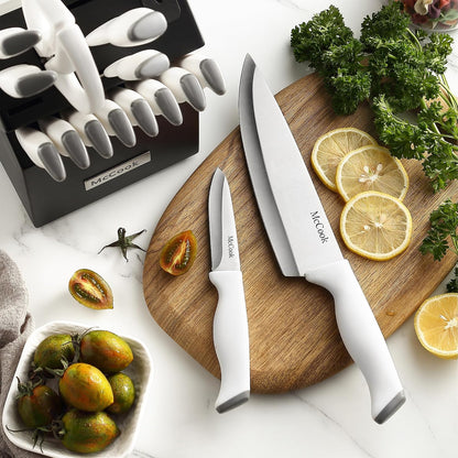 ® Knife Sets,German Stainless Steel Kitchen Knife Block Set with Built-in Sharpener