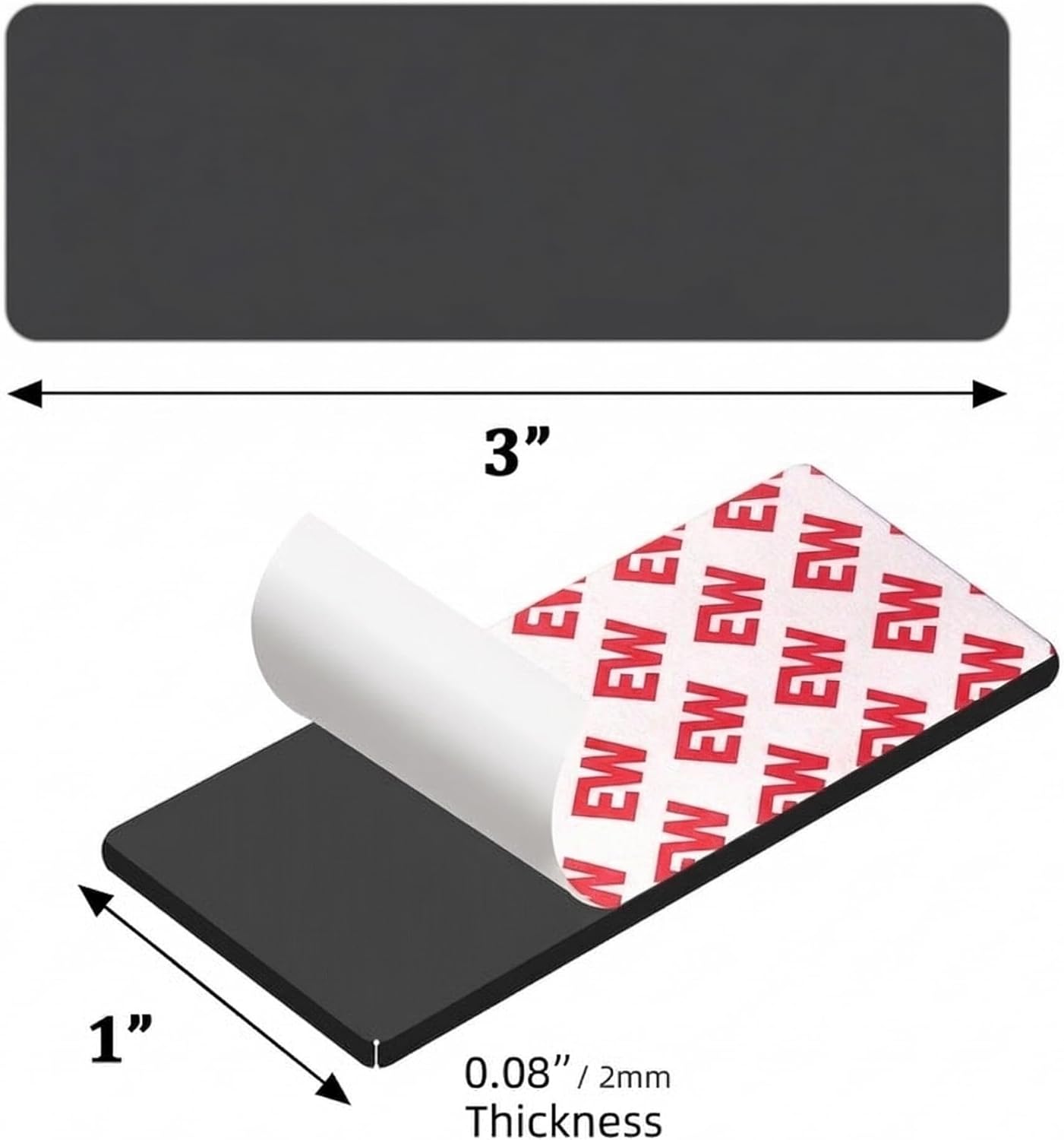 Strong Flexible Magnetic Tape,Rustproof SmFeN Heavy Duty Magnetic Strip with Strong Adhesive Backing, Magnet Strips Knife Tool Holder for Wall Organized(2"x4", 6Pack)