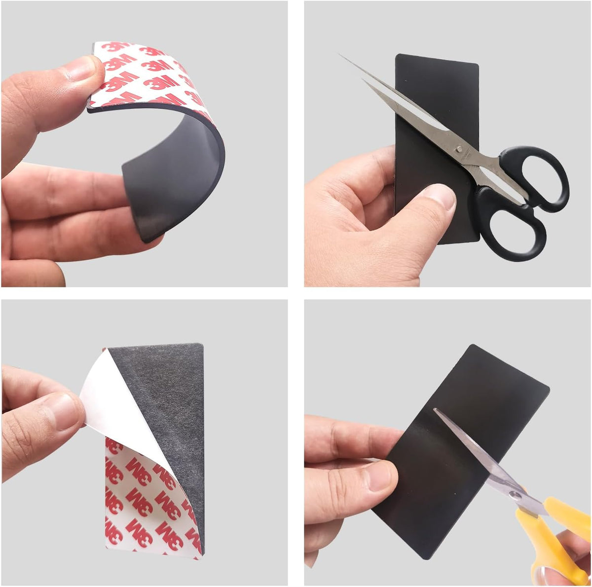 Strong Flexible Magnetic Tape,Rustproof SmFeN Heavy Duty Magnetic Strip with Strong Adhesive Backing, Magnet Strips Knife Tool Holder for Wall Organized(2"x4", 6Pack)