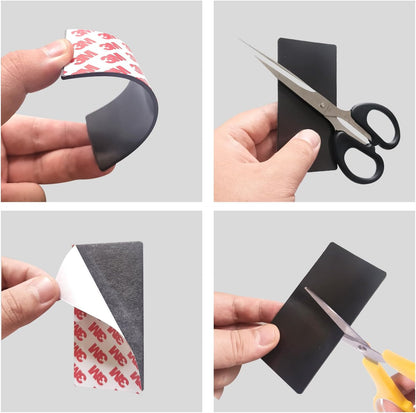 Strong Flexible Magnetic Tape,Rustproof SmFeN Heavy Duty Magnetic Strip with Strong Adhesive Backing, Magnet Strips Knife Tool Holder for Wall Organized(2"x4", 6Pack)
