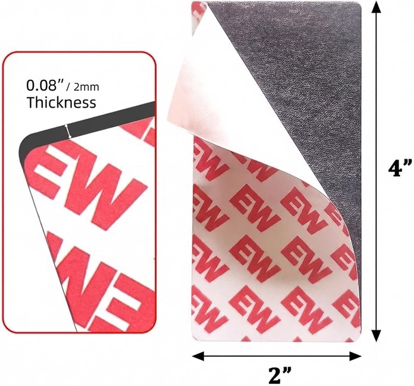 Strong Flexible Magnetic Tape,Rustproof SmFeN Heavy Duty Magnetic Strip with Strong Adhesive Backing, Magnet Strips Knife Tool Holder for Wall Organized(2"x4", 6Pack)