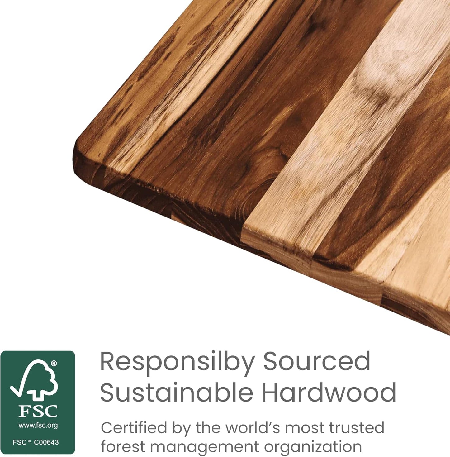 Teak Wood Cutting Board Set of 3 - Small, Medium and Large Teak Cutting Boards - Holiday Gift Ideas for Men and Women - Gift-Ready, Reversible, Edge Grain, Knife Friendly - FSC Certified