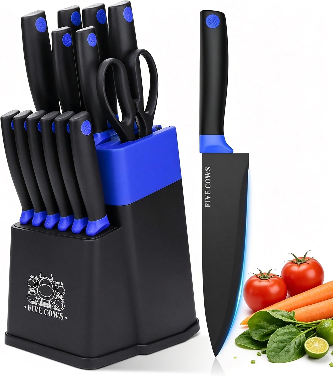 7-Piece Ultra Sharp Chef Knife Set - Premium German High Carbon Stainless Steel, Ergonomic Wood Pattern Handle, Professional Kitchen Knives with Gift Box (Brown 7 Piece)