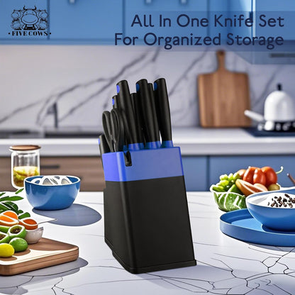 7-Piece Ultra Sharp Chef Knife Set - Premium German High Carbon Stainless Steel, Ergonomic Wood Pattern Handle, Professional Kitchen Knives with Gift Box (Brown 7 Piece)
