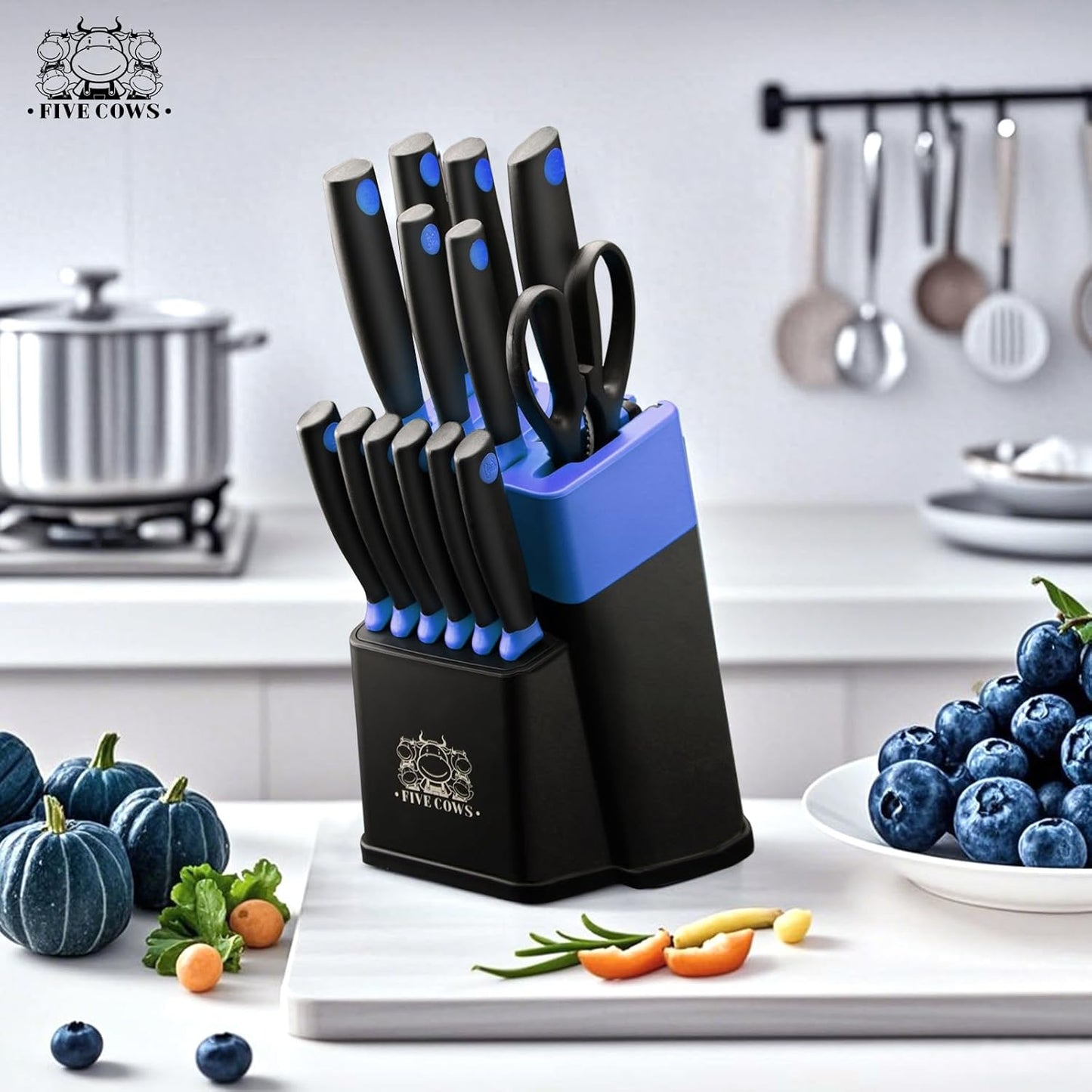 7-Piece Ultra Sharp Chef Knife Set - Premium German High Carbon Stainless Steel, Ergonomic Wood Pattern Handle, Professional Kitchen Knives with Gift Box (Brown 7 Piece)