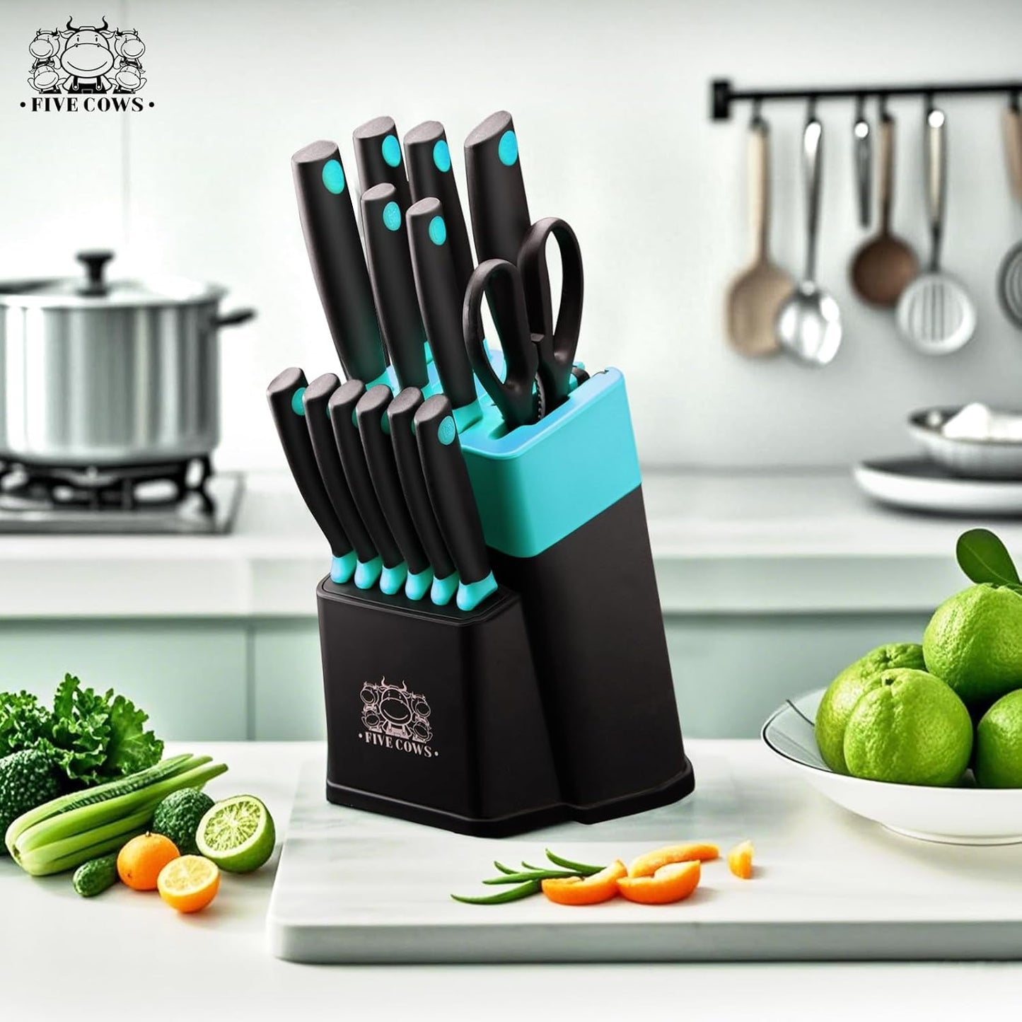 7-Piece Ultra Sharp Chef Knife Set - Premium German High Carbon Stainless Steel, Ergonomic Wood Pattern Handle, Professional Kitchen Knives with Gift Box (Brown 7 Piece)