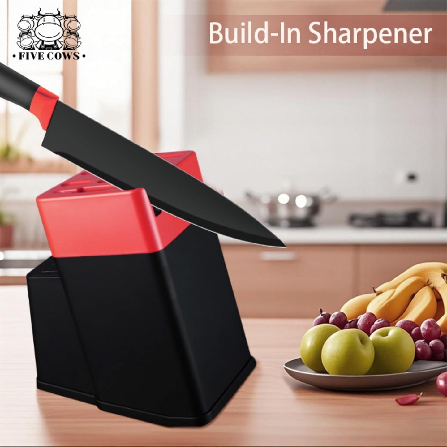 7-Piece Ultra Sharp Chef Knife Set - Premium German High Carbon Stainless Steel, Ergonomic Wood Pattern Handle, Professional Kitchen Knives with Gift Box (Brown 7 Piece)
