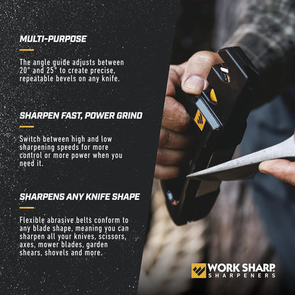 Handheld Pivot Pro Knife and Tool Sharpener, WSHHDPVT, Black