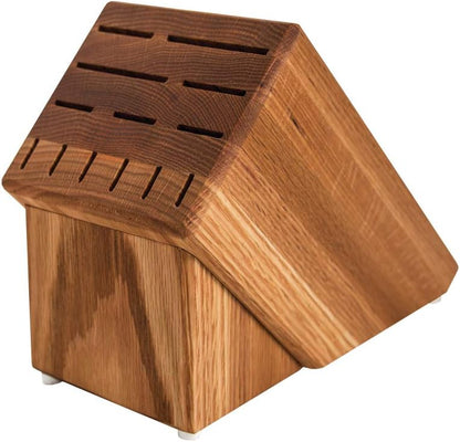 Essential Oak Block (B58) | 13 Knife Slots, Non-Scratch Pads, 8" x 9" x 5"