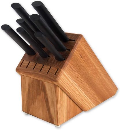 Essential Oak Block (B58) | 13 Knife Slots, Non-Scratch Pads, 8" x 9" x 5"