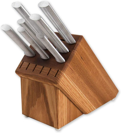 Essential Oak Block (B58) | 13 Knife Slots, Non-Scratch Pads, 8" x 9" x 5"