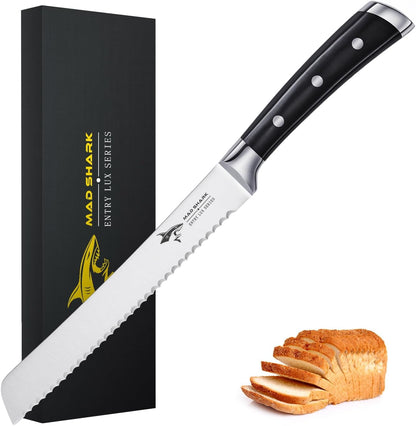 Bread Knife, Sourdough Bread Knives, Bread Cutter Razor Sharp Edge for Efficient Slicing Sourdough, Bagels, Cake Cutter,8 Inch Serrated Knife