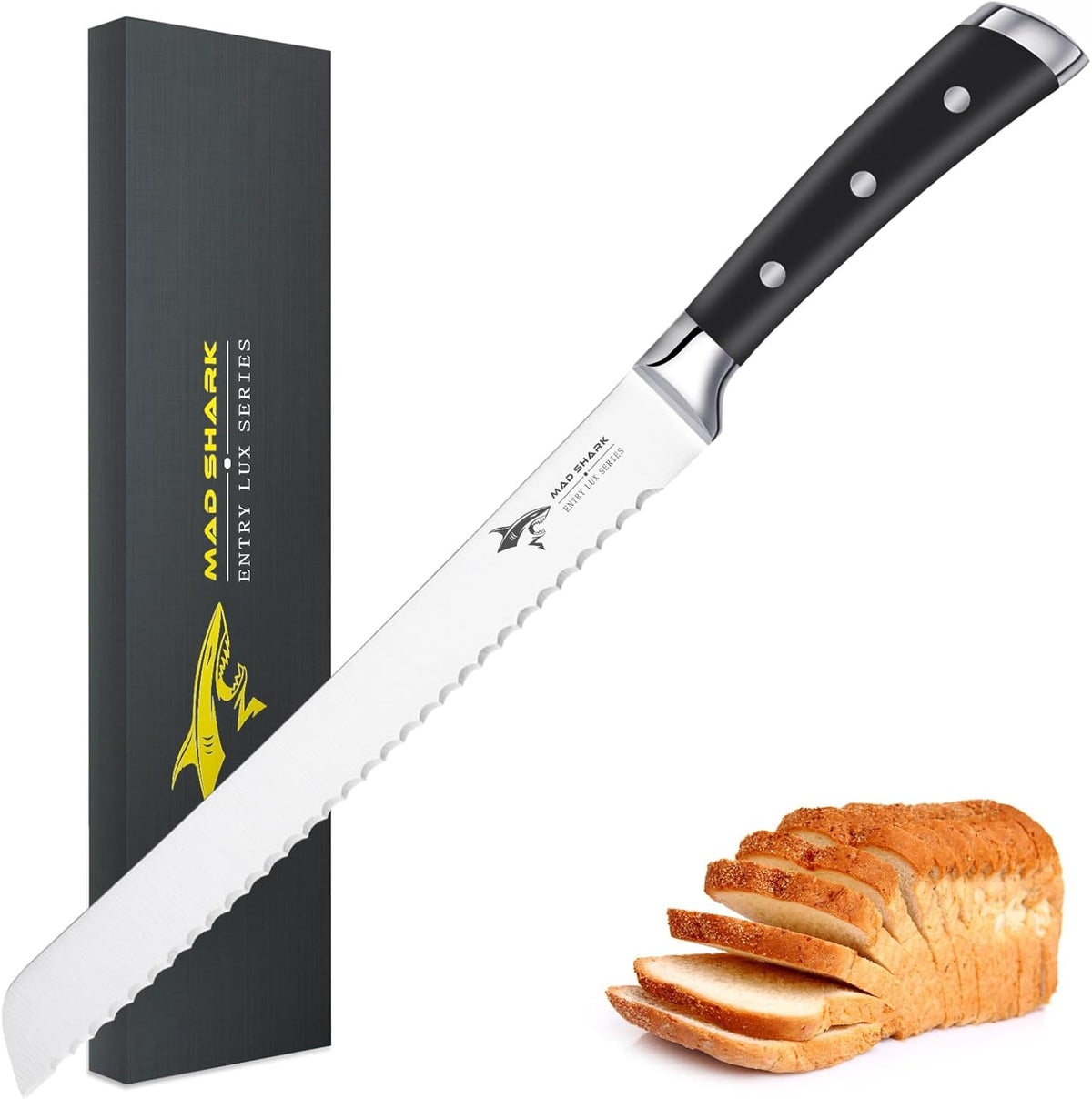 Bread Knife, Sourdough Bread Knives, Bread Cutter Razor Sharp Edge for Efficient Slicing Sourdough, Bagels, Cake Cutter,8 Inch Serrated Knife