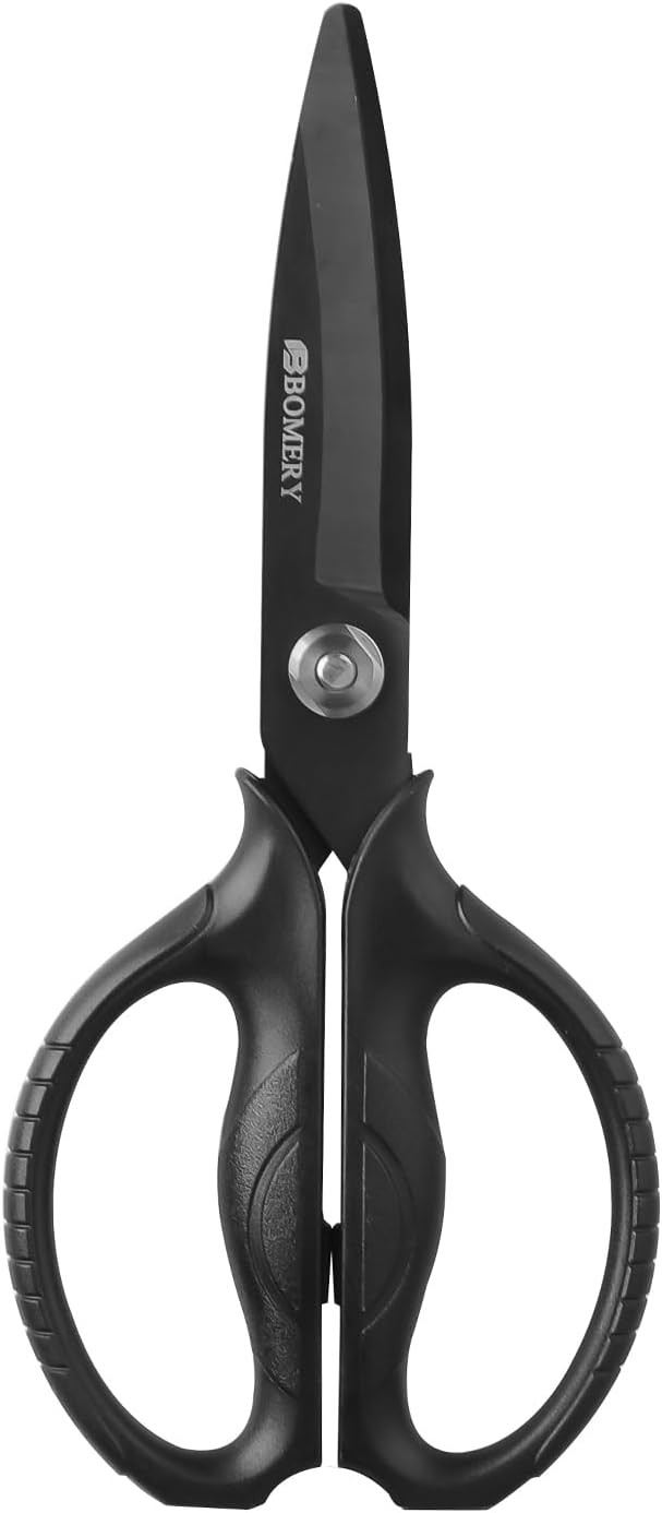 Kitchen Shears, 5CR15MOV Stainless Steel Sharp Kitchen Scissors Detachable, Heavy Duty Food Scissors for Cooking, Poultry, Vegetables, Herbs - Black Titanium Coated