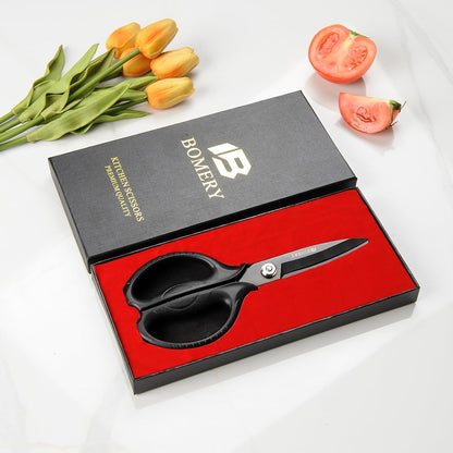 Kitchen Shears, 5CR15MOV Stainless Steel Sharp Kitchen Scissors Detachable, Heavy Duty Food Scissors for Cooking, Poultry, Vegetables, Herbs - Black Titanium Coated