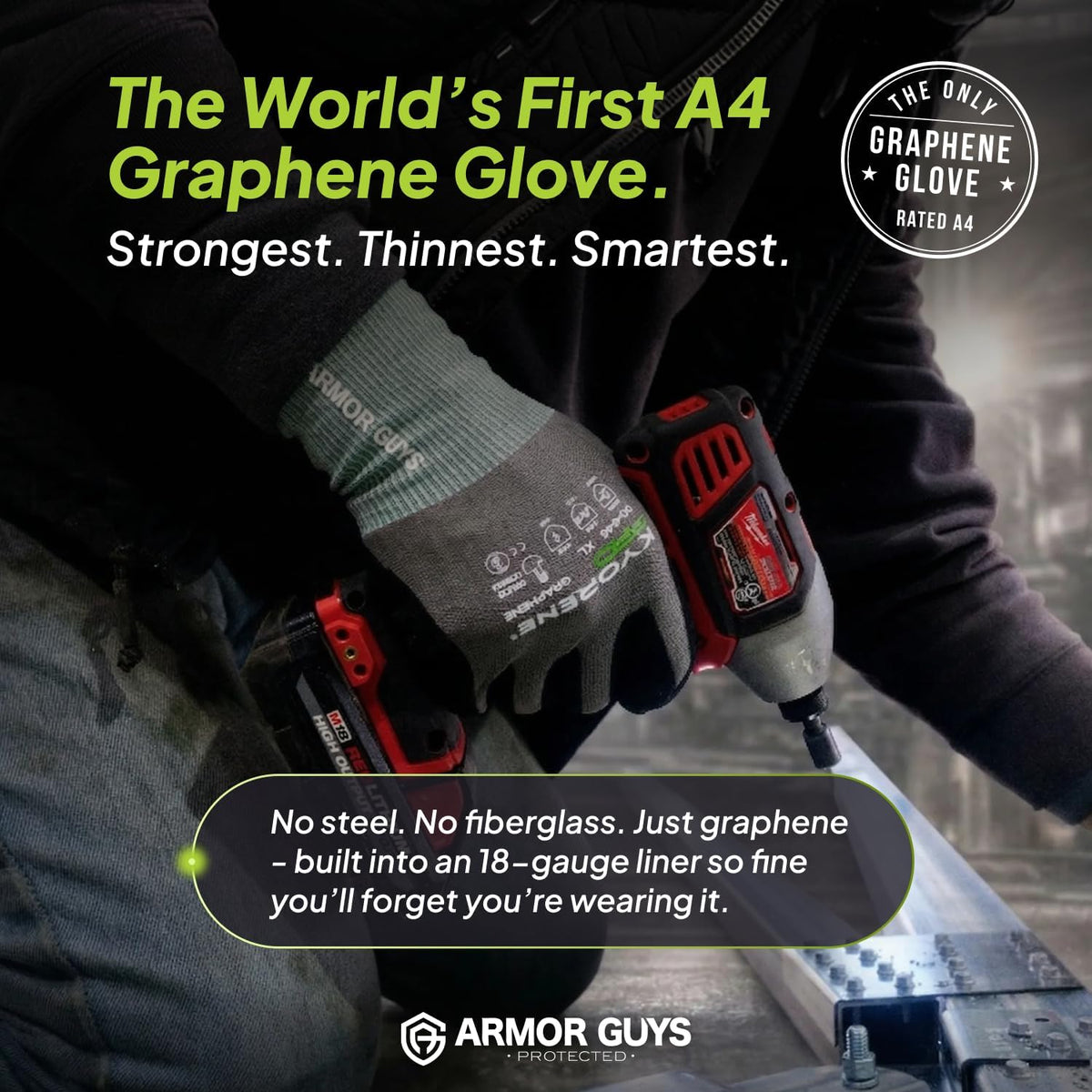 00-840 Cut Resistant Work Gloves – Large, 12 Pairs | 18-gauge Kyorene Pro graphene gloves with touchscreen nitrile-coated palms for construction, industrial and everyday use.