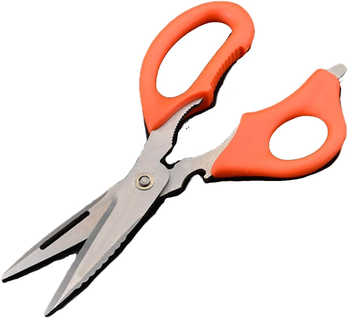 CleanCut All Purpose Shears 9” - Stainless Steel Kitchen Scissors for Poultry, Meat, Herbs, Utility - Dishwasher Safe - Heavy Duty Sharp Blade Cuts Wire, cable, rope (1)