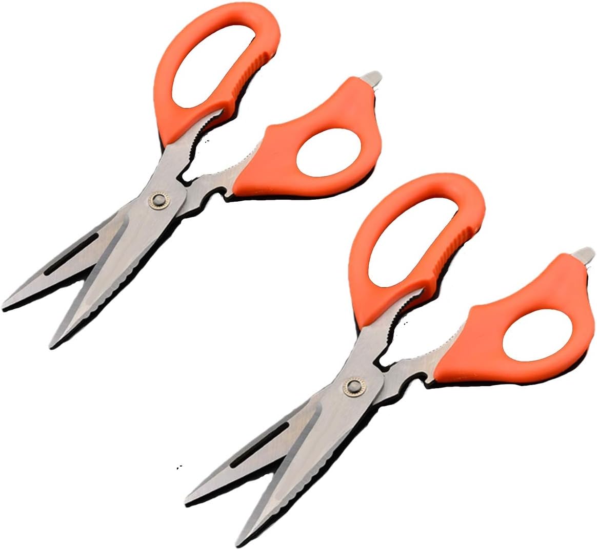 CleanCut All Purpose Shears 9” - Stainless Steel Kitchen Scissors for Poultry, Meat, Herbs, Utility - Dishwasher Safe - Heavy Duty Sharp Blade Cuts Wire, cable, rope (1)
