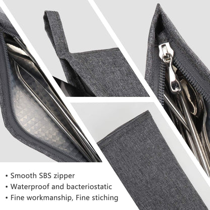 Chopstick Carrying Case without Chopsticks, Reusable Chopsticks Bag, Chopsticks Sleeve, Travel Utensil Set Pouch for Metal, Bamboo, Stainless Steel Chopsticks - Black