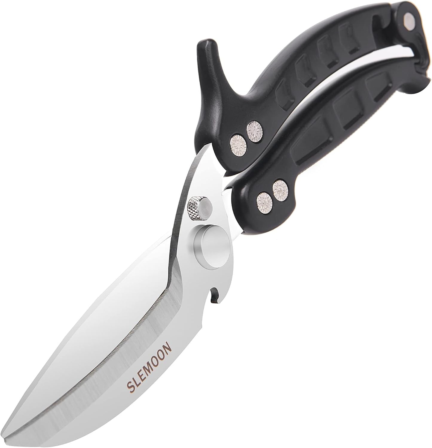 Heavy Duty Kitchen Shears,Poultry Shears with Safety Lock,Black | Dishwasher Safe and Stainless Food Kitchen Scissors for for Chicken, Meat Cutting, Turkey, Fish, Vegetables, Spring Loaded