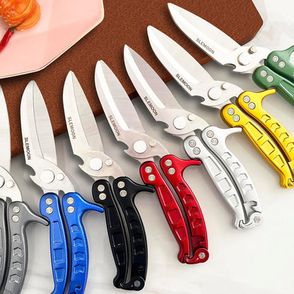 Heavy Duty Kitchen Shears,Poultry Shears with Safety Lock,Black | Dishwasher Safe and Stainless Food Kitchen Scissors for for Chicken, Meat Cutting, Turkey, Fish, Vegetables, Spring Loaded