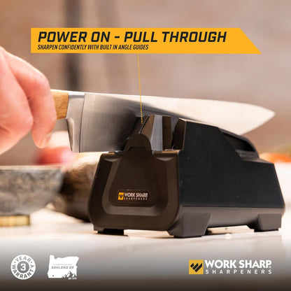 Electric Kitchen Knife Sharpener - Get knives ready for cookouts and BBQ's- Fits in Kitchen Drawer, Sharpens every time, fast & easy