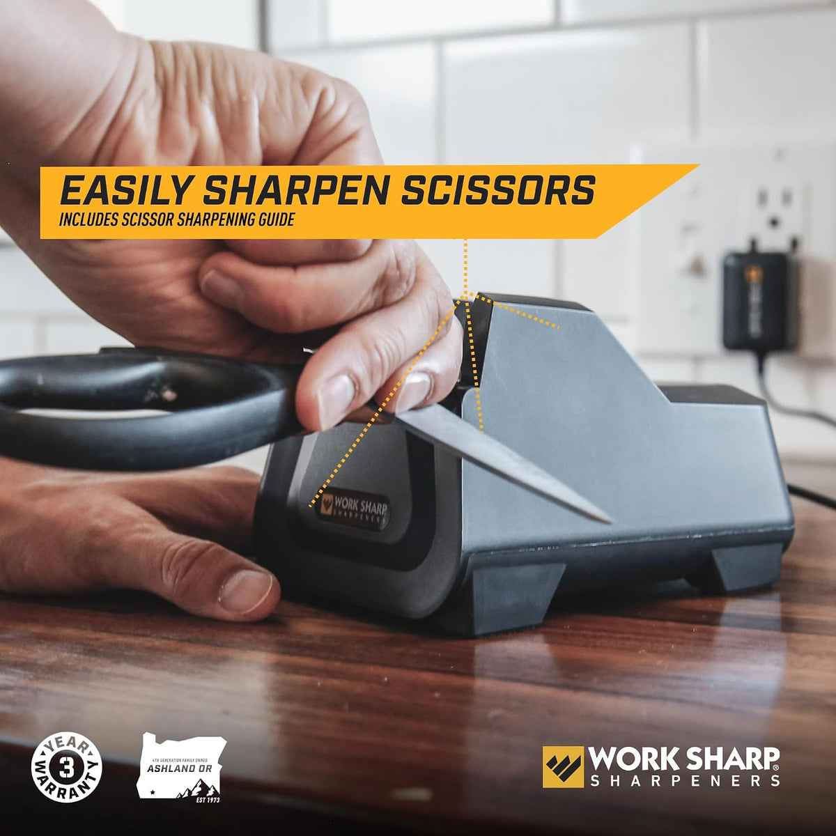 Electric Kitchen Knife Sharpener - Get knives ready for cookouts and BBQ's- Fits in Kitchen Drawer, Sharpens every time, fast & easy