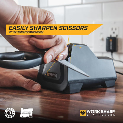 Electric Kitchen Knife Sharpener - Get knives ready for cookouts and BBQ's- Fits in Kitchen Drawer, Sharpens every time, fast & easy
