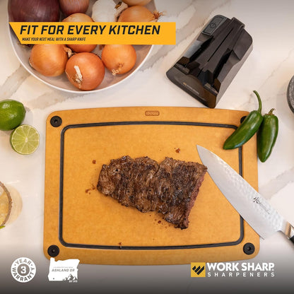 Electric Kitchen Knife Sharpener - Get knives ready for cookouts and BBQ's- Fits in Kitchen Drawer, Sharpens every time, fast & easy