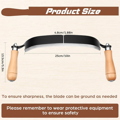 10 Inches Draw Knife Debarking Tool for Woodworking, Straight Draw Shave Knife Wood Carving Hand Tool for Tree Bending Broach Peeling, Whittling, Shaping, Detailing, Stripping