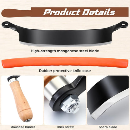 10 Inches Draw Knife Debarking Tool for Woodworking, Straight Draw Shave Knife Wood Carving Hand Tool for Tree Bending Broach Peeling, Whittling, Shaping, Detailing, Stripping