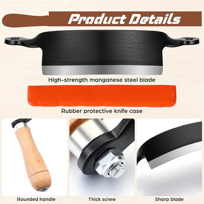 10 Inches Draw Knife Debarking Tool for Woodworking, Straight Draw Shave Knife Wood Carving Hand Tool for Tree Bending Broach Peeling, Whittling, Shaping, Detailing, Stripping