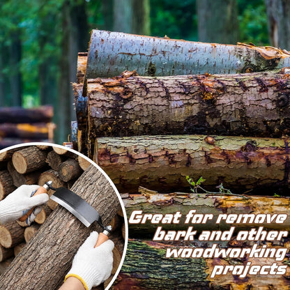 10 Inches Draw Knife Debarking Tool for Woodworking, Straight Draw Shave Knife Wood Carving Hand Tool for Tree Bending Broach Peeling, Whittling, Shaping, Detailing, Stripping