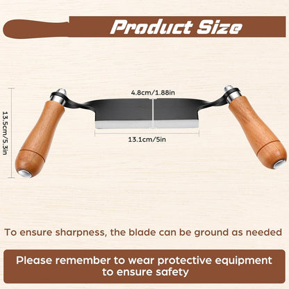 10 Inches Draw Knife Debarking Tool for Woodworking, Straight Draw Shave Knife Wood Carving Hand Tool for Tree Bending Broach Peeling, Whittling, Shaping, Detailing, Stripping
