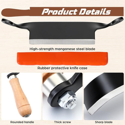 10 Inches Draw Knife Debarking Tool for Woodworking, Straight Draw Shave Knife Wood Carving Hand Tool for Tree Bending Broach Peeling, Whittling, Shaping, Detailing, Stripping