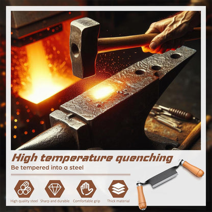 10 Inches Draw Knife Debarking Tool for Woodworking, Straight Draw Shave Knife Wood Carving Hand Tool for Tree Bending Broach Peeling, Whittling, Shaping, Detailing, Stripping