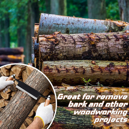 10 Inches Draw Knife Debarking Tool for Woodworking, Straight Draw Shave Knife Wood Carving Hand Tool for Tree Bending Broach Peeling, Whittling, Shaping, Detailing, Stripping