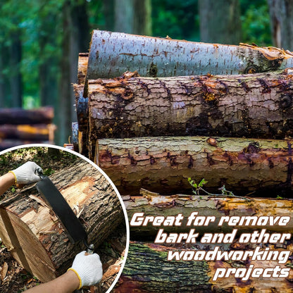 10 Inches Draw Knife Debarking Tool for Woodworking, Straight Draw Shave Knife Wood Carving Hand Tool for Tree Bending Broach Peeling, Whittling, Shaping, Detailing, Stripping