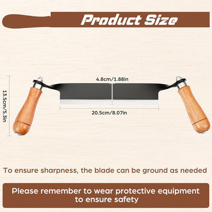 10 Inches Draw Knife Debarking Tool for Woodworking, Straight Draw Shave Knife Wood Carving Hand Tool for Tree Bending Broach Peeling, Whittling, Shaping, Detailing, Stripping