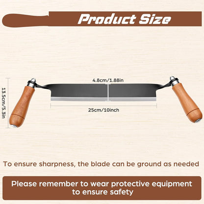 10 Inches Draw Knife Debarking Tool for Woodworking, Straight Draw Shave Knife Wood Carving Hand Tool for Tree Bending Broach Peeling, Whittling, Shaping, Detailing, Stripping