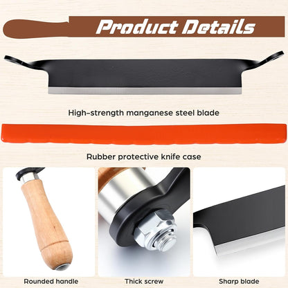 10 Inches Draw Knife Debarking Tool for Woodworking, Straight Draw Shave Knife Wood Carving Hand Tool for Tree Bending Broach Peeling, Whittling, Shaping, Detailing, Stripping