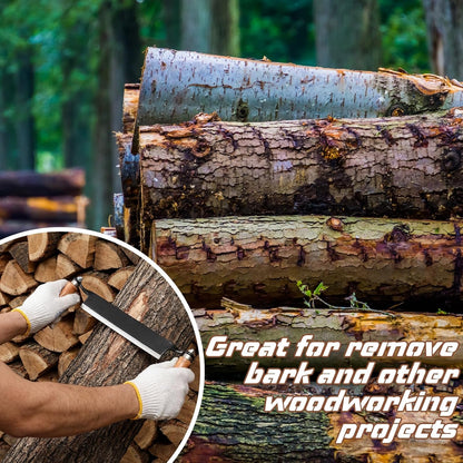 10 Inches Draw Knife Debarking Tool for Woodworking, Straight Draw Shave Knife Wood Carving Hand Tool for Tree Bending Broach Peeling, Whittling, Shaping, Detailing, Stripping