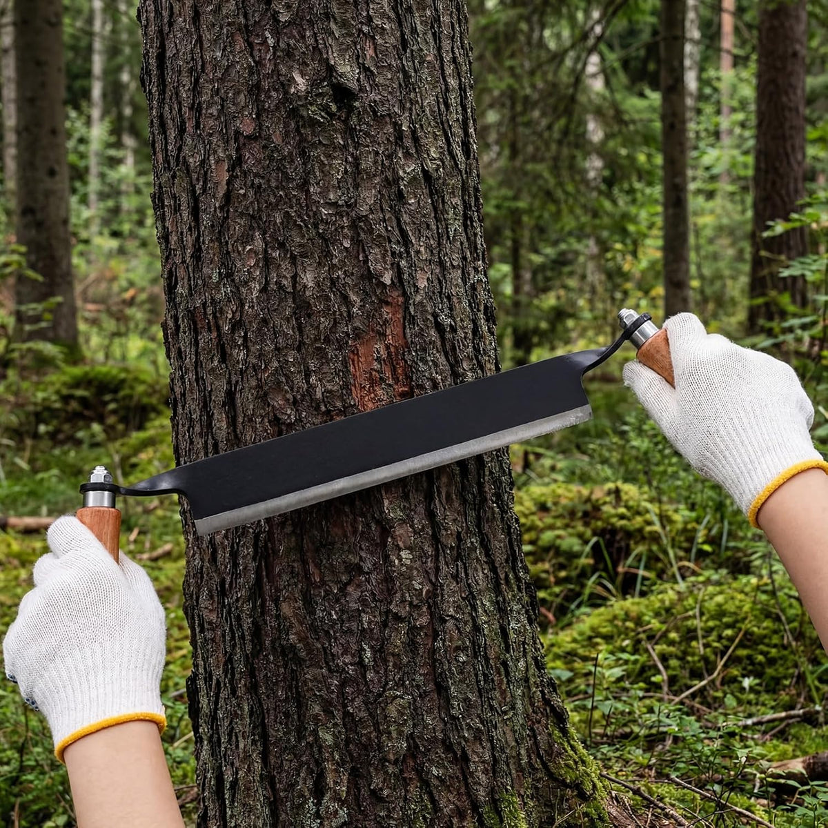 10 Inches Draw Knife Debarking Tool for Woodworking, Straight Draw Shave Knife Wood Carving Hand Tool for Tree Bending Broach Peeling, Whittling, Shaping, Detailing, Stripping
