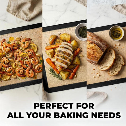 Silicone Baking Mat Sheet Set - Reusable Baking Mat Nonstick - Half Sheet Baking Mat For Oven (Black, 1 Pack)