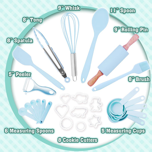 Kids Cooking and Baking Set with Storage Case – Real Cooking Supplies with Cookbook, Knives, Timer, Kids Baking Kit for Girls & Boys – Complete Utensils Accessories with Chef Apron & Hat