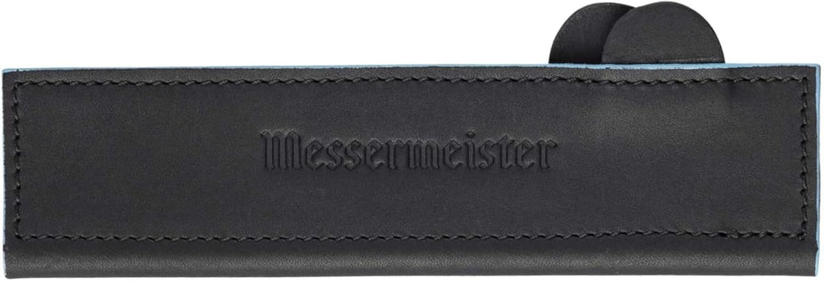 6.5" Black Magnetic Leather Edge-Guard - Handcrafted, Stylish & Functional Safety Accessory for Knife - 2 Blade Entry Notches - 6.5" x 1.625"