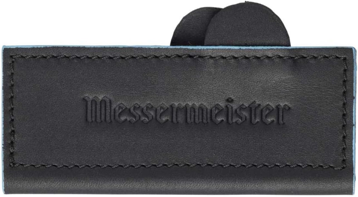 6.5" Black Magnetic Leather Edge-Guard - Handcrafted, Stylish & Functional Safety Accessory for Knife - 2 Blade Entry Notches - 6.5" x 1.625"