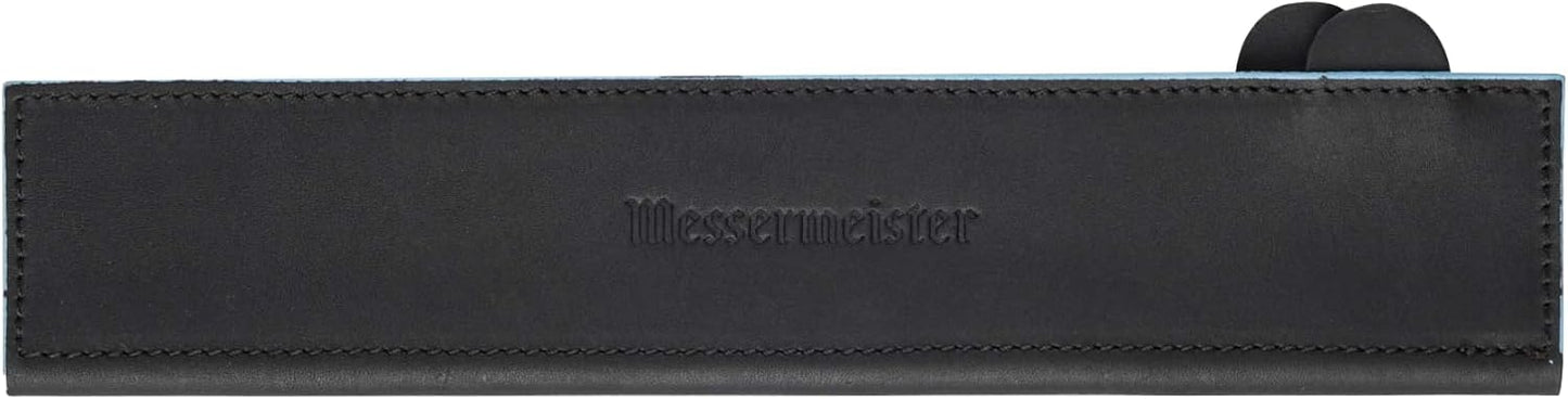 6.5" Black Magnetic Leather Edge-Guard - Handcrafted, Stylish & Functional Safety Accessory for Knife - 2 Blade Entry Notches - 6.5" x 1.625"
